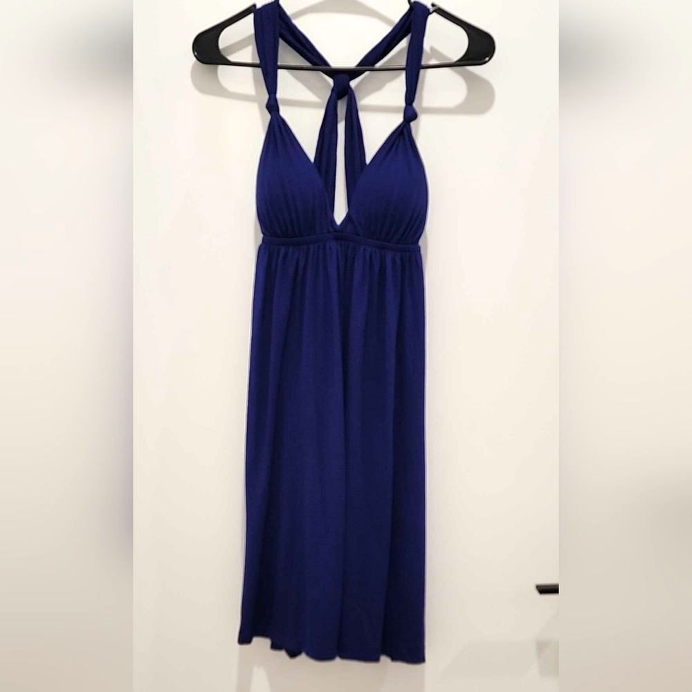 Forever 21 Navy Blue Midi Dress Size - Medium